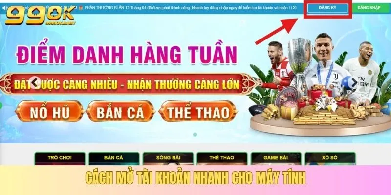 Cách mở tài khoản nhanh cho máy tính