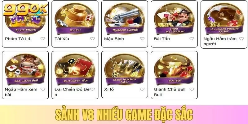 Trò chơi sảnh V8 của nhà cái đa dạng
